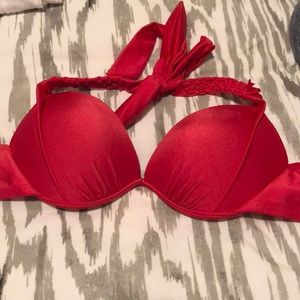red bathing suit top
